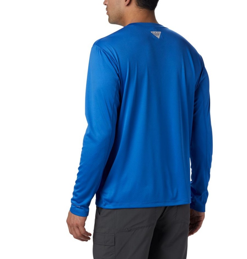 Blue Columbia PFG Zero Rules Long Sleeve Men's T-Shirt | 97605JINR