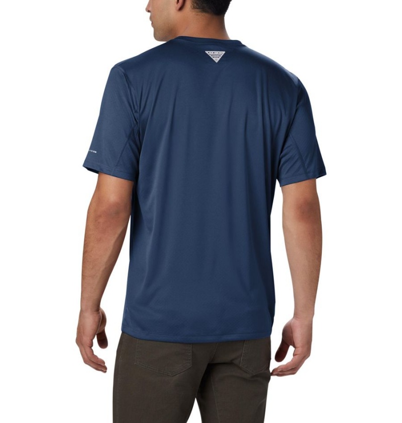 Blue Columbia PFG Zero Rules Short Sleeve Men's T-Shirt | 34178NHRU