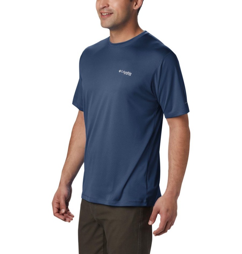 Blue Columbia PFG Zero Rules Short Sleeve Men's T-Shirt | 34178NHRU