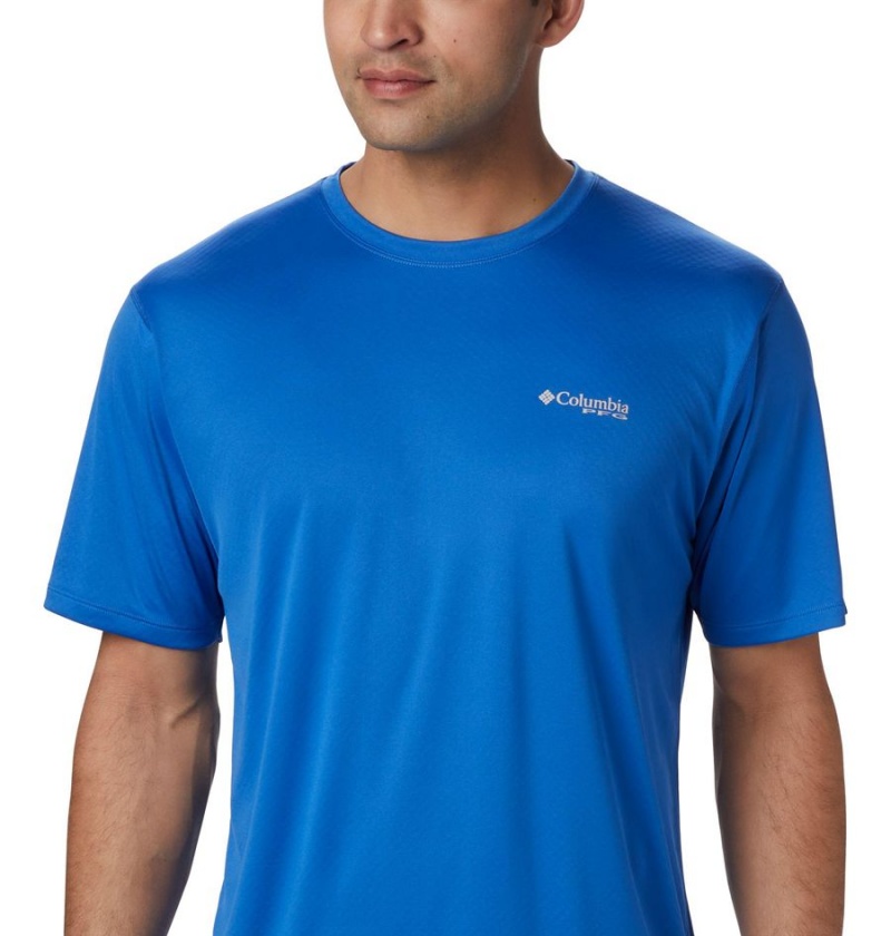 Blue Columbia PFG Zero Rules Short Sleeve Men's T-Shirt | 53086VXFY