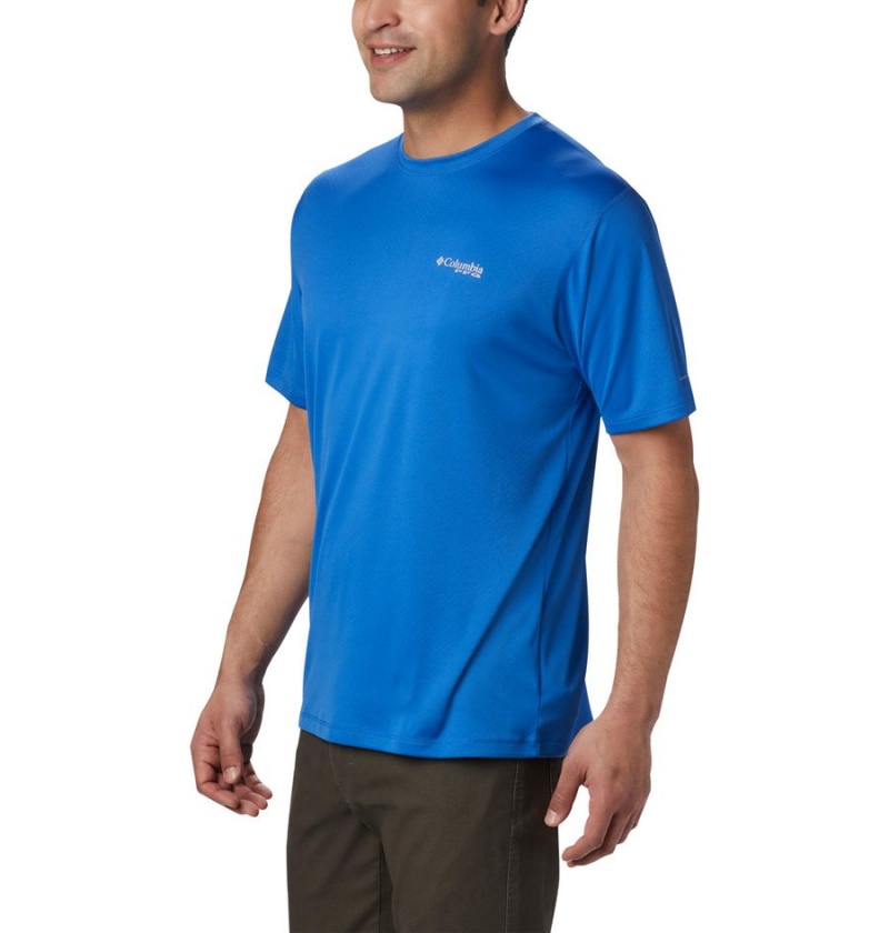 Blue Columbia PFG Zero Rules Short Sleeve Men's T-Shirt | 53086VXFY