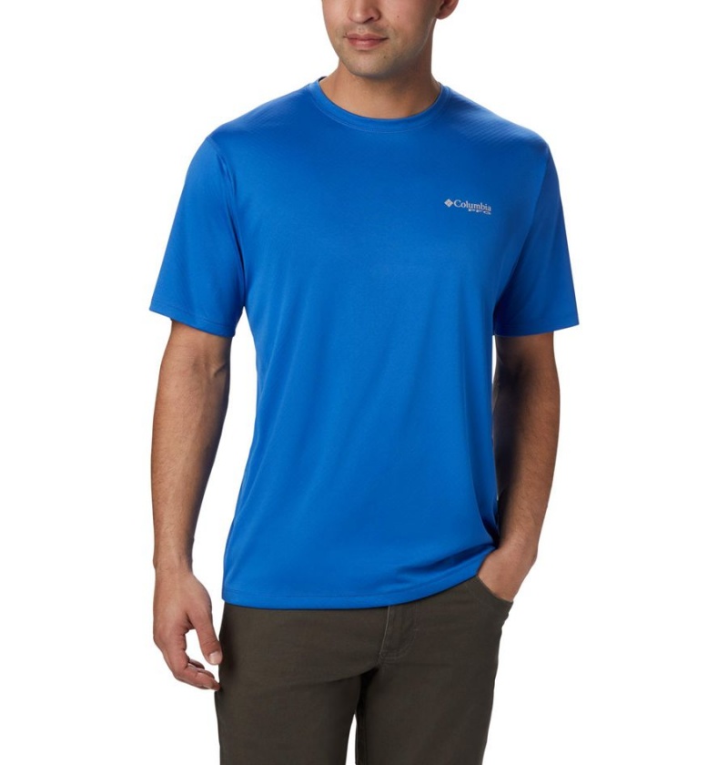 Blue Columbia PFG Zero Rules Short Sleeve Men\'s T-Shirt | 53086VXFY