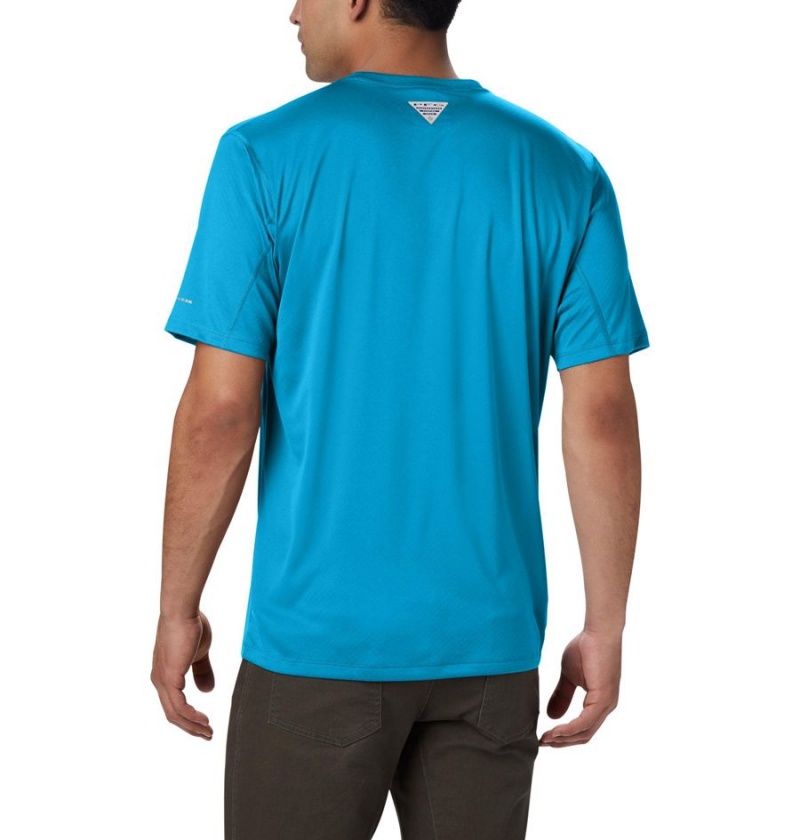 Blue Columbia PFG Zero Rules Short Sleeve Men's T-Shirt | 20897WBIQ