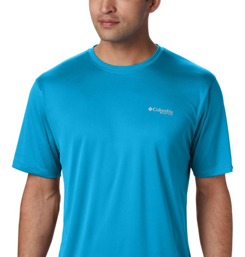 Blue Columbia PFG Zero Rules Short Sleeve Men's T-Shirt | 20897WBIQ