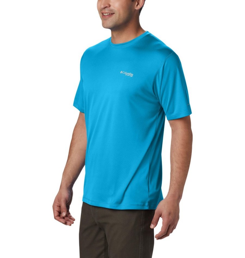 Blue Columbia PFG Zero Rules Short Sleeve Men's T-Shirt | 20897WBIQ