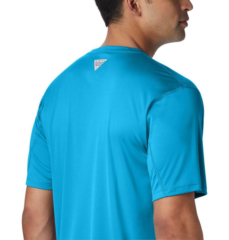 Blue Columbia PFG Zero Rules Short Sleeve Men's T-Shirt | 20897WBIQ