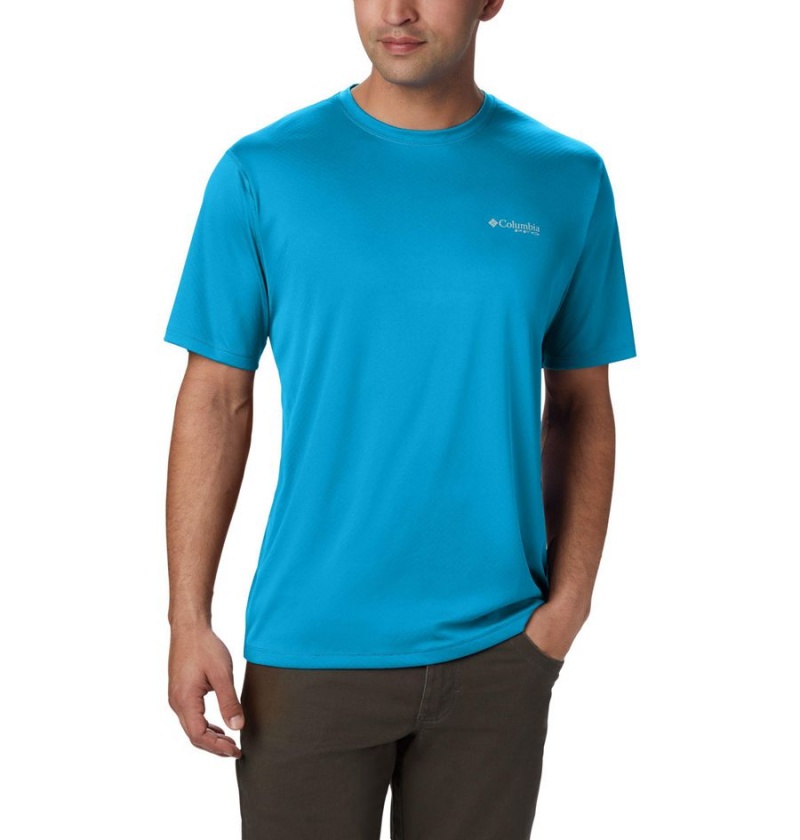 Blue Columbia PFG Zero Rules Short Sleeve Men\'s T-Shirt | 20897WBIQ