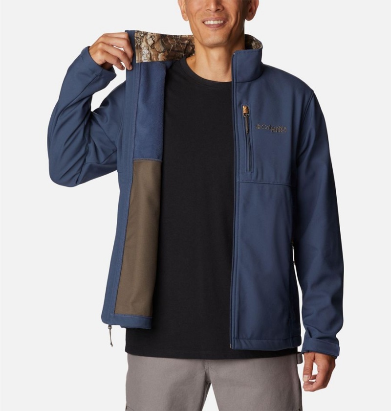 Blue Columbia PHG Ascender Men's Softshell Jackets | 47321UHJN