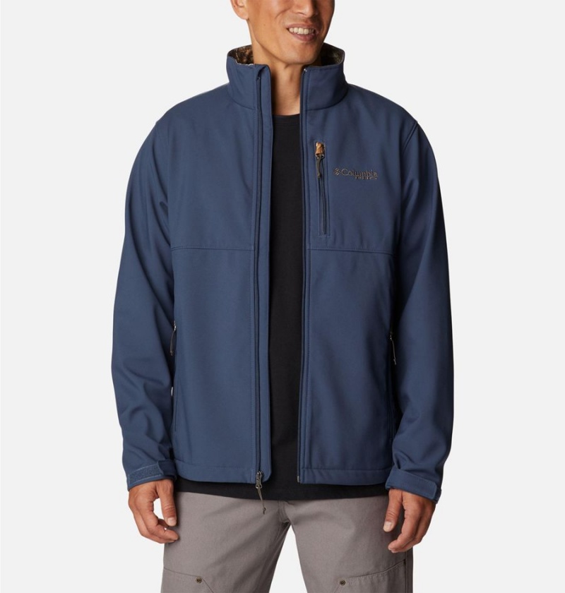 Blue Columbia PHG Ascender Men's Softshell Jackets | 47321UHJN