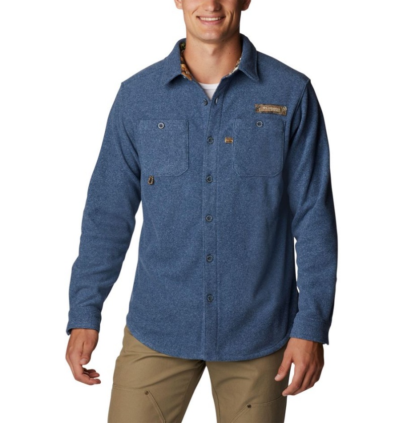 Blue Columbia PHG Bucktail Fleece Over Men\'s Shirt | 57936LGHF