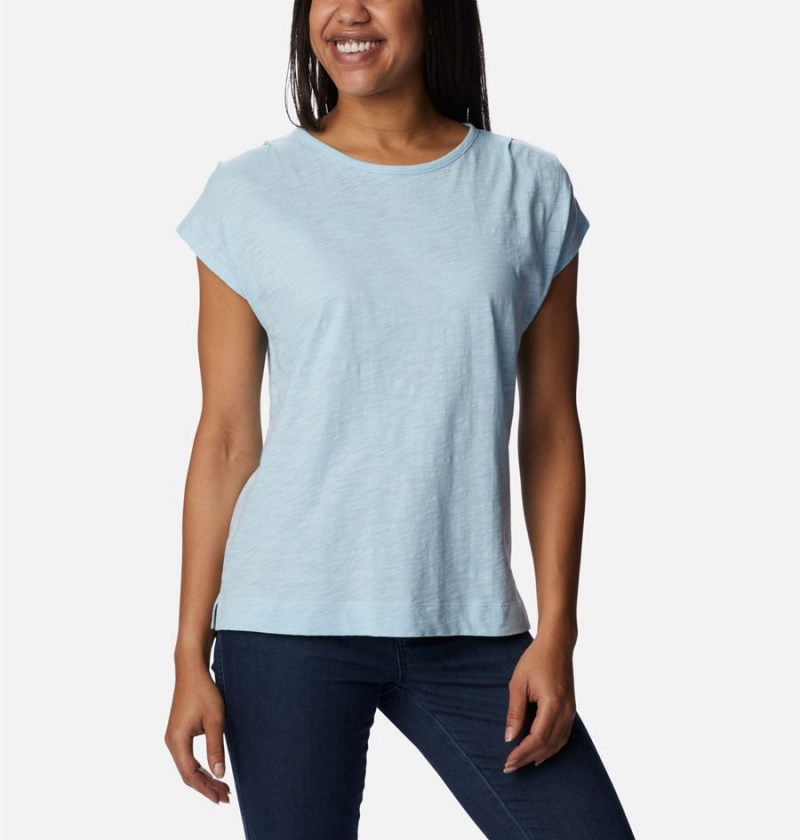 Blue Columbia Point Loma Women's T-Shirt | 69873EIHM