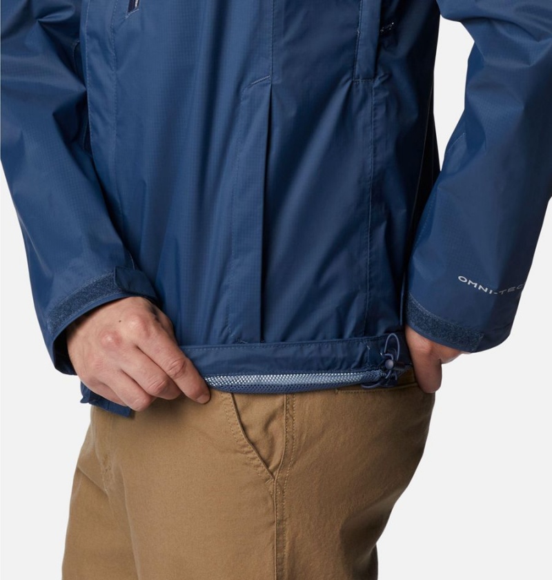 Blue Columbia Pouration Men's Rain Jacket | 48239SEIB