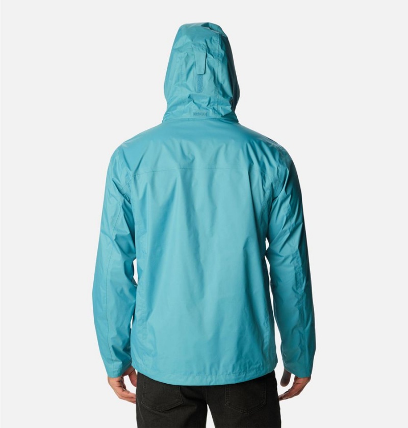 Blue Columbia Pouration Men's Rain Jacket | 94057AOEM