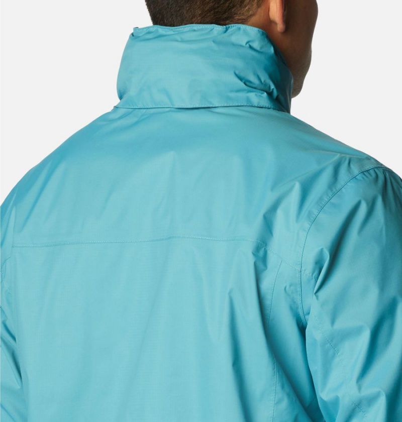 Blue Columbia Pouration Men's Rain Jacket | 94057AOEM