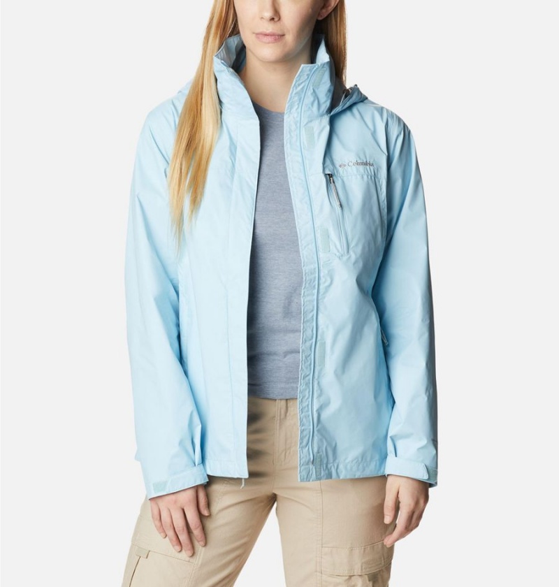 Blue Columbia Pouration Women's Rain Jacket | 64520WKEC