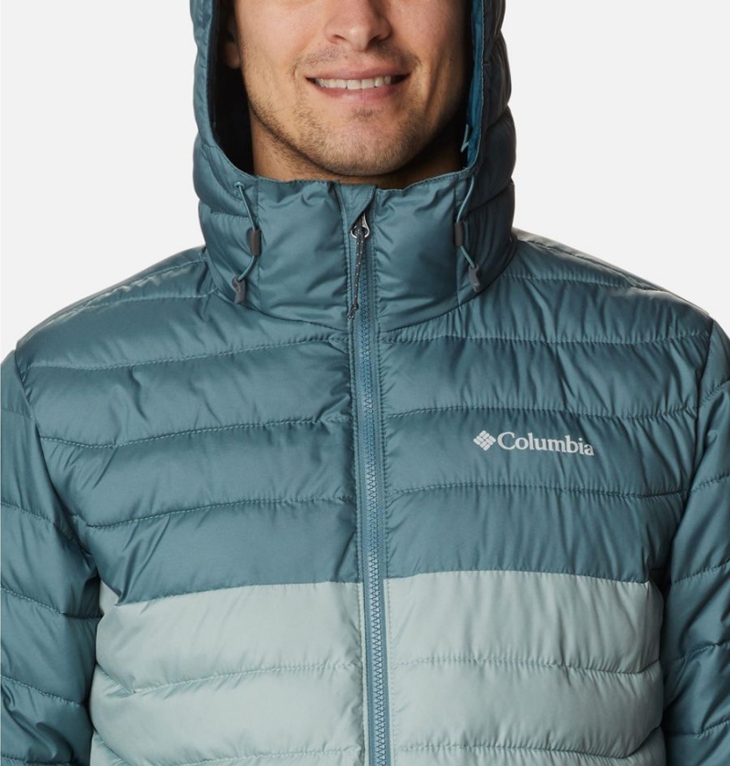 Blue Columbia Powder Lite Hooded Insulated Men's Puffer Jacket | 31960AZUN