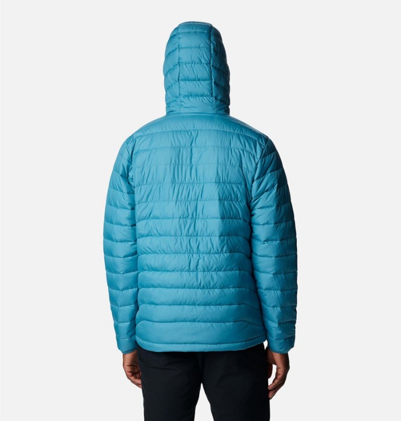 Blue Columbia Powder Lite Hooded Insulated Men's Puffer Jacket | 68127DQMP