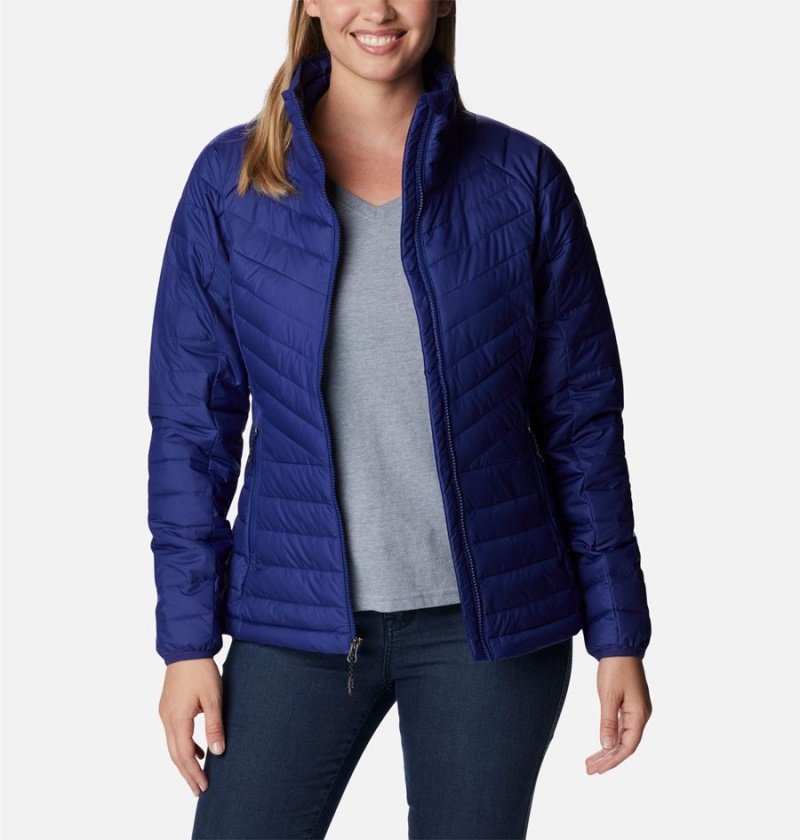 Blue Columbia Powder Lite II Full Zip Women's Puffer Jacket | 47198CQYL