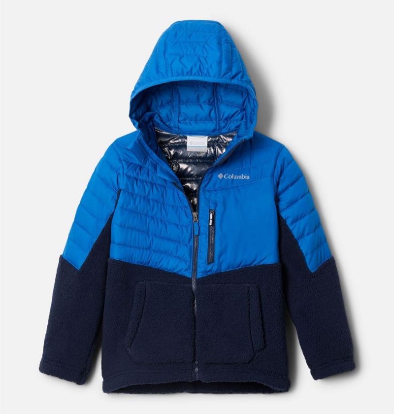 Blue Columbia Powder Lite Novelty Hooded Kids\' Jacket | 37512UAPI