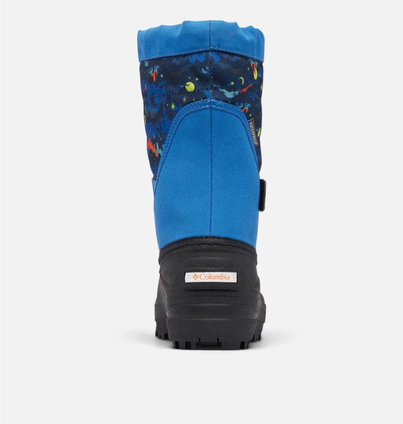 Blue Columbia Powderbug Plus II Print Snow Kids' Boots | 25708CSLE