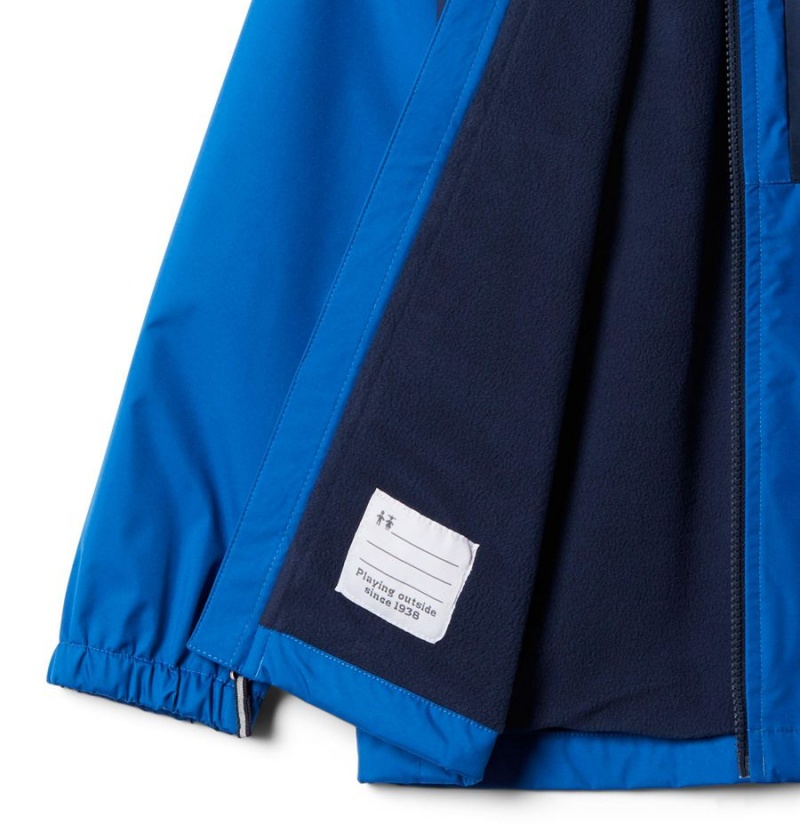 Blue Columbia Rainy Trails Fleece Lined Kids' Jacket | 26094TZNW