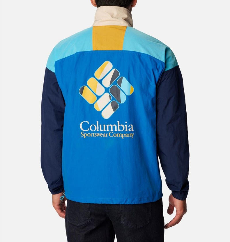 Blue Columbia Riptide Retro Anorak Men's Windbreaker | 36195KCZX