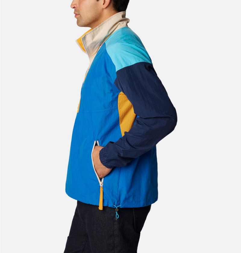 Blue Columbia Riptide Retro Anorak Men's Windbreaker | 36195KCZX