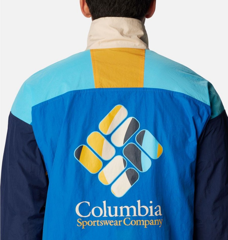 Blue Columbia Riptide Retro Anorak Men's Windbreaker | 36195KCZX