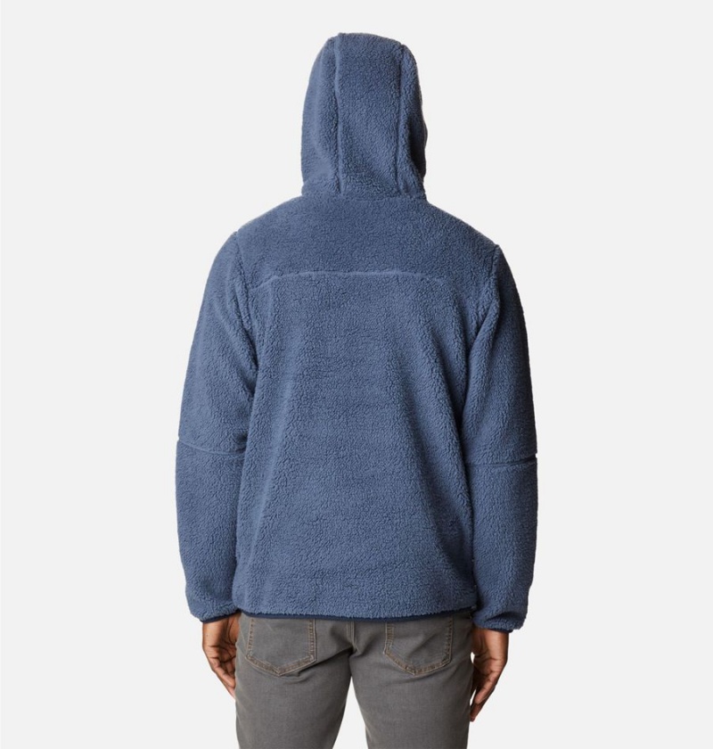 Blue Columbia Rugged Ridge III Sherpa Pullover Men's Hoodie | 85210TMXJ