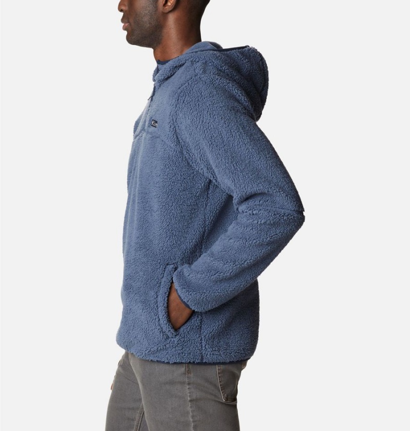 Blue Columbia Rugged Ridge III Sherpa Pullover Men's Hoodie | 85210TMXJ