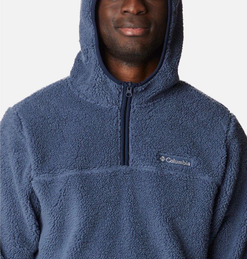 Blue Columbia Rugged Ridge III Sherpa Pullover Men's Hoodie | 85210TMXJ