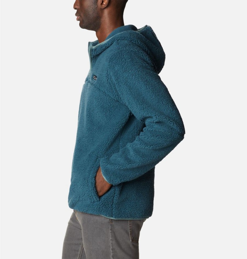 Blue Columbia Rugged Ridge III Sherpa Pullover Men's Hoodie | 34291VCPD