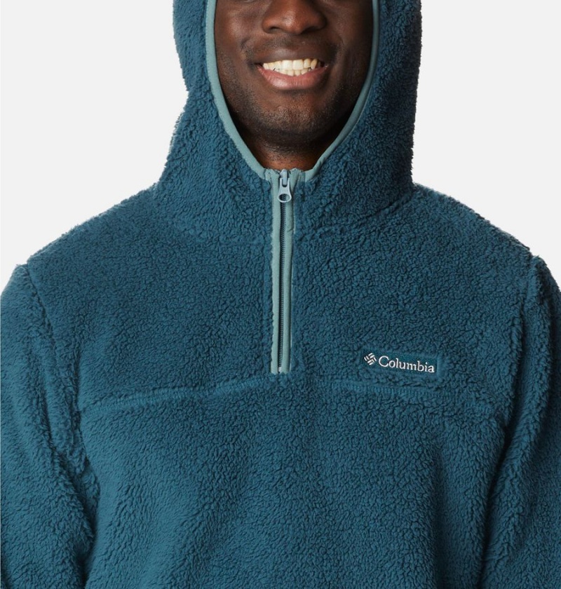 Blue Columbia Rugged Ridge III Sherpa Pullover Men's Hoodie | 34291VCPD