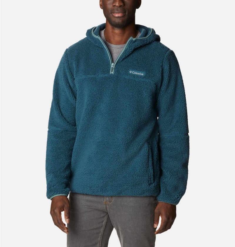 Blue Columbia Rugged Ridge III Sherpa Pullover Men's Hoodie | 34291VCPD