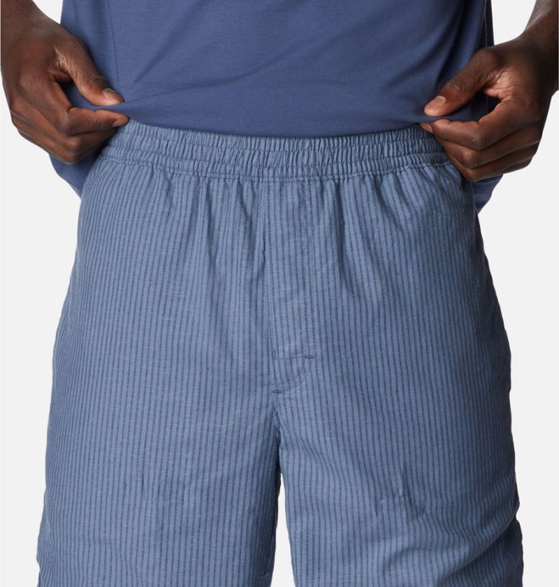 Blue Columbia Sage Springs Linen Men's Shorts | 29157DPAJ