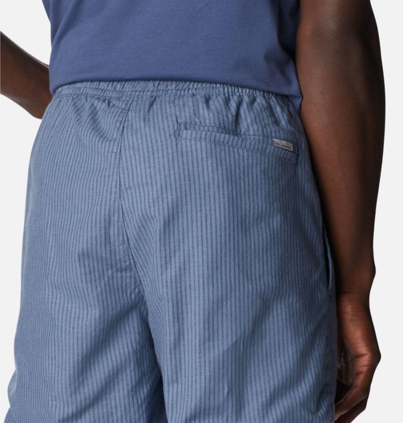 Blue Columbia Sage Springs Linen Men's Shorts | 29157DPAJ