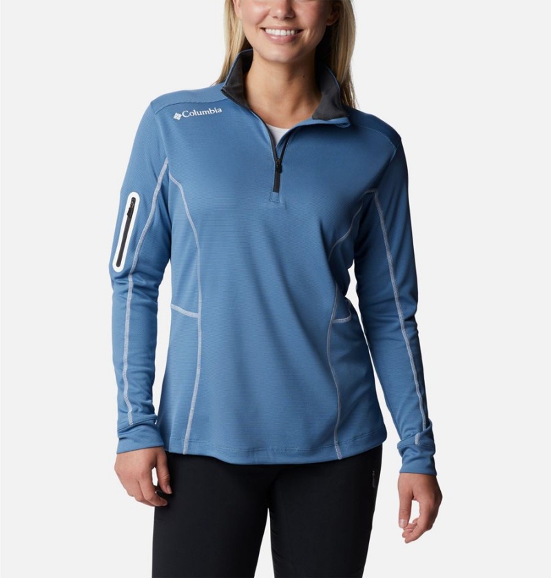 Blue Columbia Shotgun Quarter Zip Golf Women's Pullover | 89367AHUG