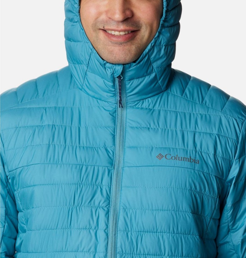 Blue Columbia Silver Falls Hooded Insulated Men's Puffer Jacket | 93185DYNK