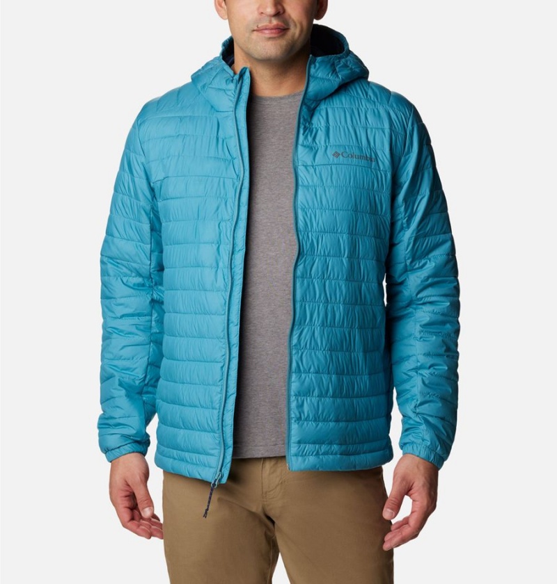 Blue Columbia Silver Falls Hooded Insulated Men's Puffer Jacket | 93185DYNK