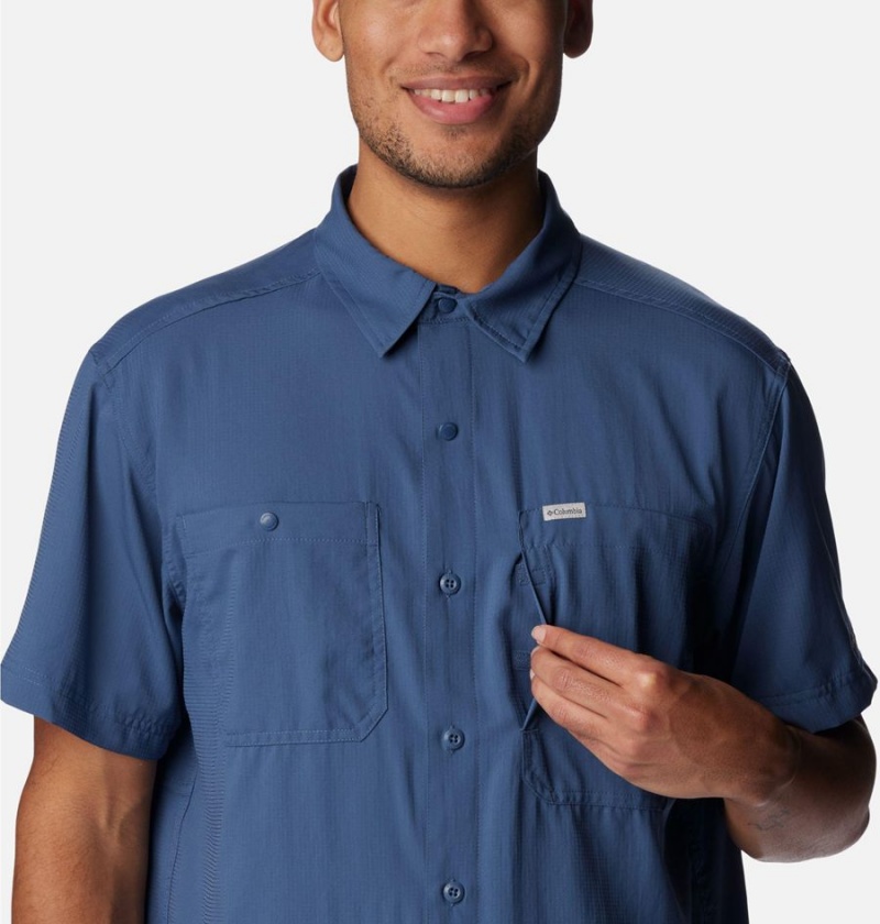 Blue Columbia Silver Ridge UtilityLite Short Sleeve Men's Shirt | 14605RIDN