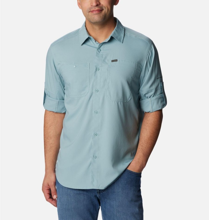 Blue Columbia Silver Ridge Utility Lite Long Sleeve Men's Shirt | 07924UNFS