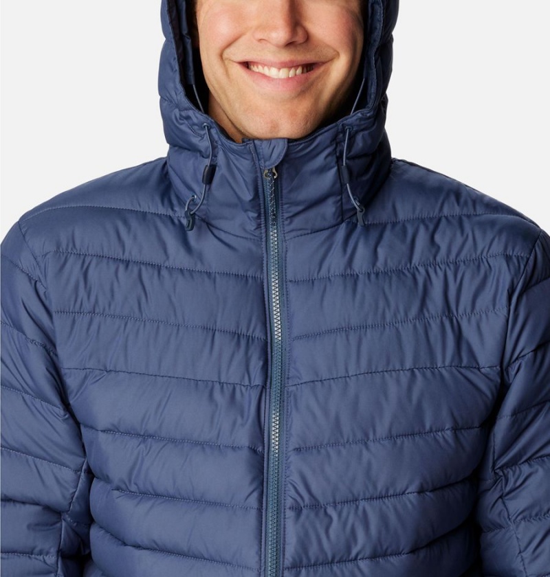 Blue Columbia Slope Edge Hooded Insulated Men's Puffer Jacket | 86925UCJM