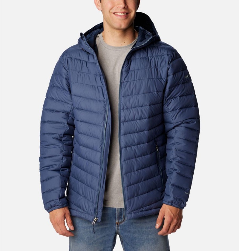 Blue Columbia Slope Edge Hooded Insulated Men's Puffer Jacket | 86925UCJM