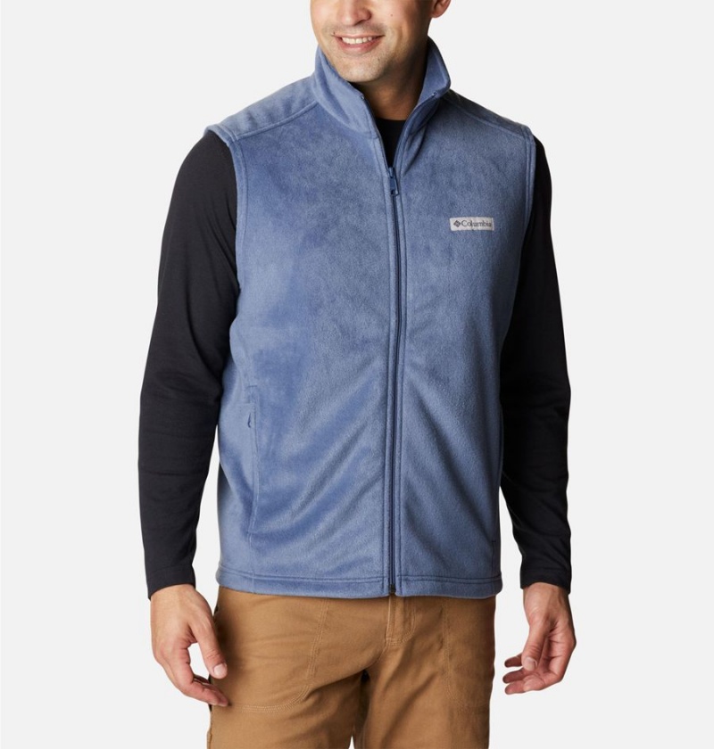 Blue Columbia Steens Mountain Fleece Men\'s Vest | 37452VWXM