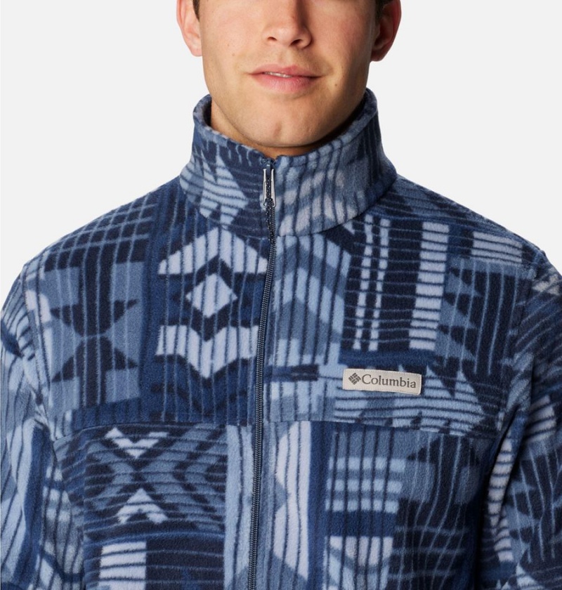 Blue Columbia Steens Mountain Printed Men's Fleece Jacket | 14270ZEKR