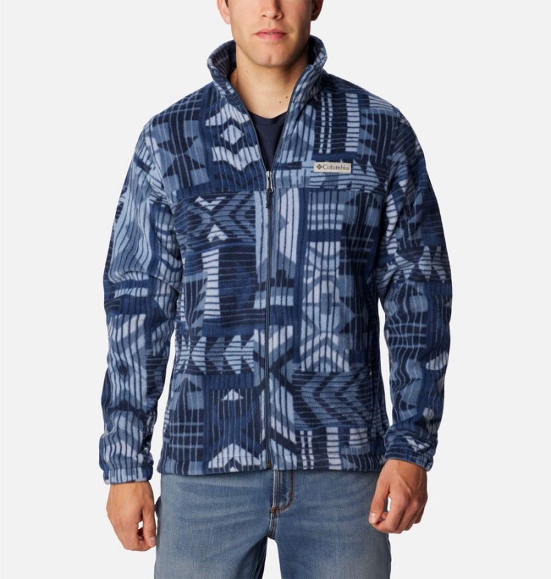 Blue Columbia Steens Mountain Printed Men\'s Fleece Jacket | 14270ZEKR