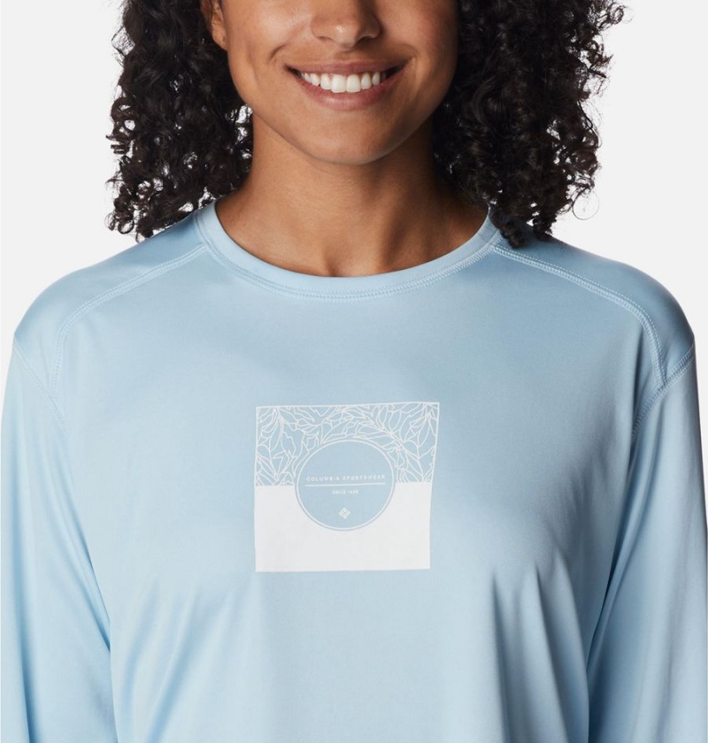 Blue Columbia Summerdry Graphic Long Sleeve Women's T-Shirt | 42918ZXLY