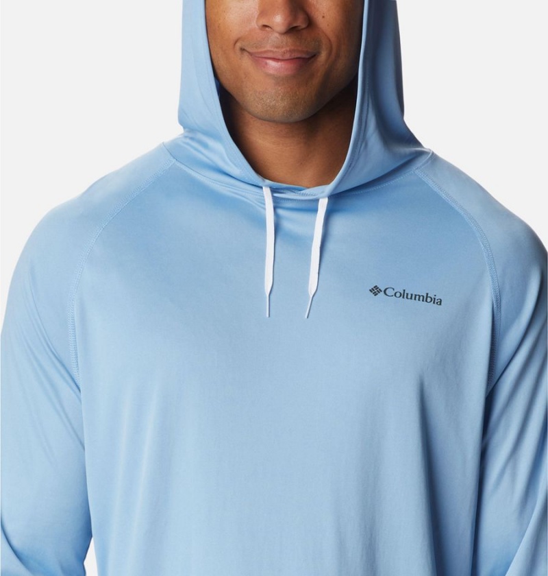 Blue Columbia Summerdry Raglan Long Sleeve Men's Hoodie | 61085EYSH