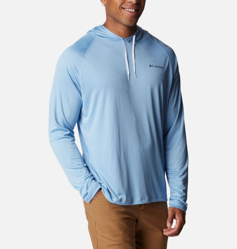 Blue Columbia Summerdry Raglan Long Sleeve Men's Hoodie | 61085EYSH