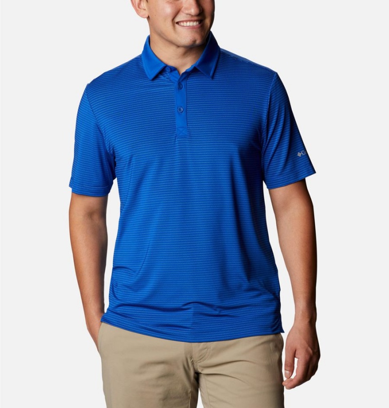 Blue Columbia Sunday Golf Men\'s Polo Shirt | 05789LVAX